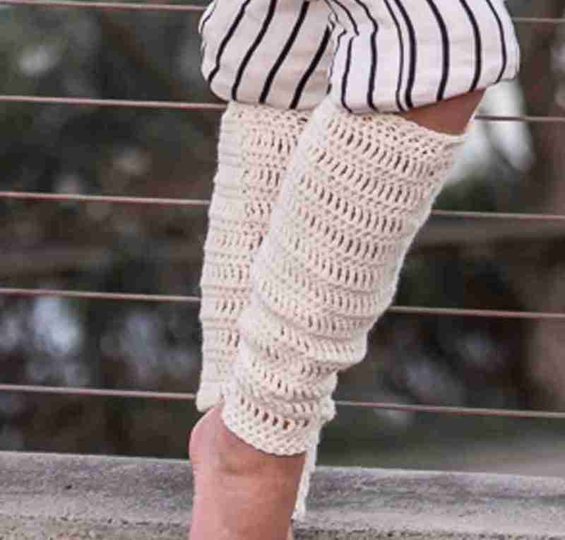 Cream-Valley-Legwarmer-Crochet-Pattern-on-woman-close-up