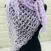Entangled in Love Shawl Crochet Pattern - in mauve - on mannequin from front