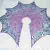 Second Art Gallery Shawl in The Reader and Jean Isherwood - blocking on the floor