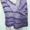 Spring in the Mountains Shawl – Purple Bobbel Boxx – wrapped on mannequin from front Spring in the Mountains Shawl - Purple Bobbel Boxx - wrapped on mannequin from front
