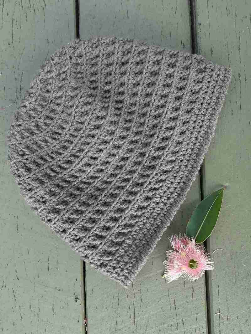 Sharon Dodd's Trellis Beanie - flat lay