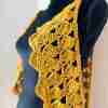 Fantail Vest Crochet Pattern by ReVe Design Co – Mustard cotton – on manequin – close up of side Fantail Vest Crochet Pattern by ReVe Design Co - Mustard cotton - on manequin - close up of side