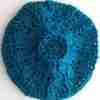 Rapt Hearts Beanie Crochet Pattern - flat lay from top - in teal pure wool