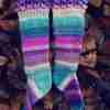 Deb’s Ladies’ Sampler Socks in Pink, Aqua & White Deb's Ladies' Sampler Socks in Pink, Aqua & White