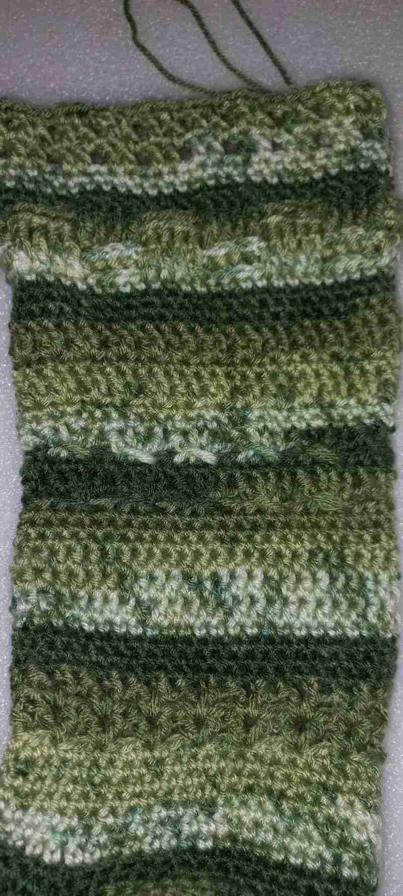 Ladies’ Sampler Socks in Topieary – flat lay of the sampler section Ladies' Sampler Socks in Topieary - flat lay of the sampler section