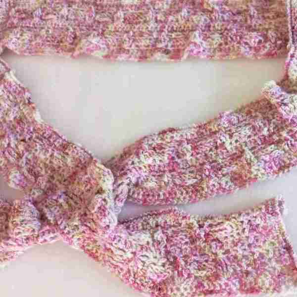 Mum's Dew Drops Scarf Crochet Pattern in Pansy from Sally Ridgway Mum's Dew Drops Scarf Yarns