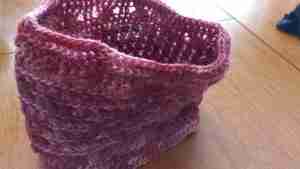 Trellis Xtra Cowl Crochet Pattern by ReVeDesignCo - Pink version Standing up