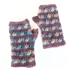 Brindy Mitts Crochet Pattern in Mauve and Variegated blue & pink - flatlay with thumbs facing