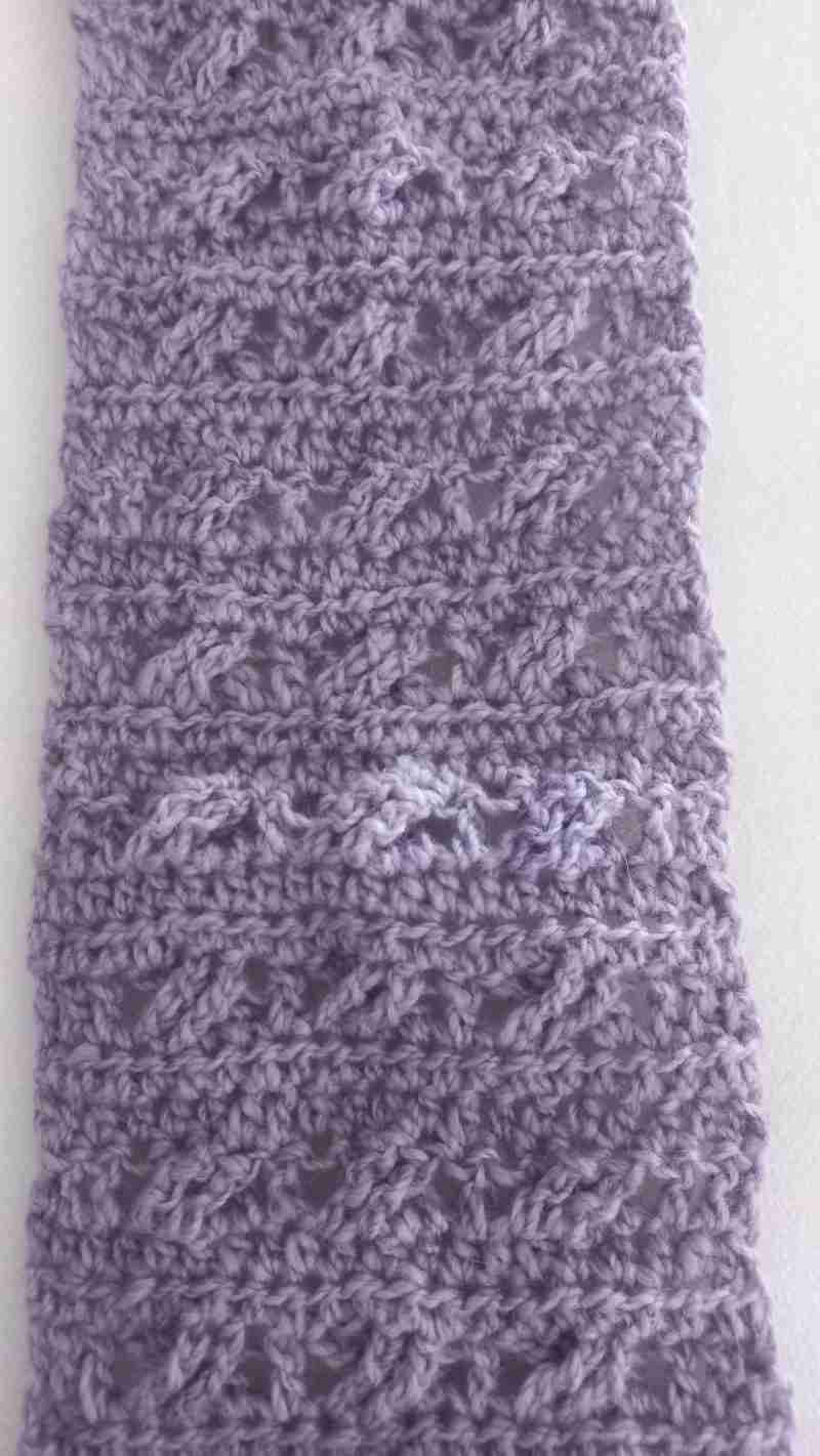Brindy Scarf in Violet – flatlay – close-up of pattern Brindy Scarf in Violet - flatlay - close-up of pattern