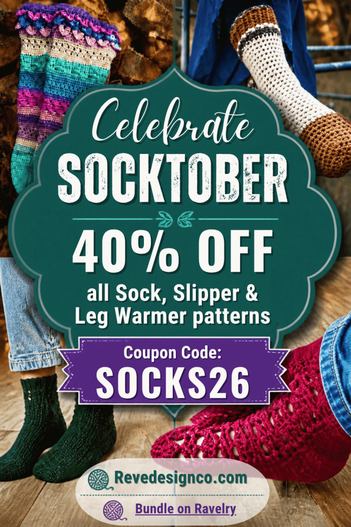 Celebrate Socktober by taking 40% off all Sock, Slipper and Leg Warmer patterns