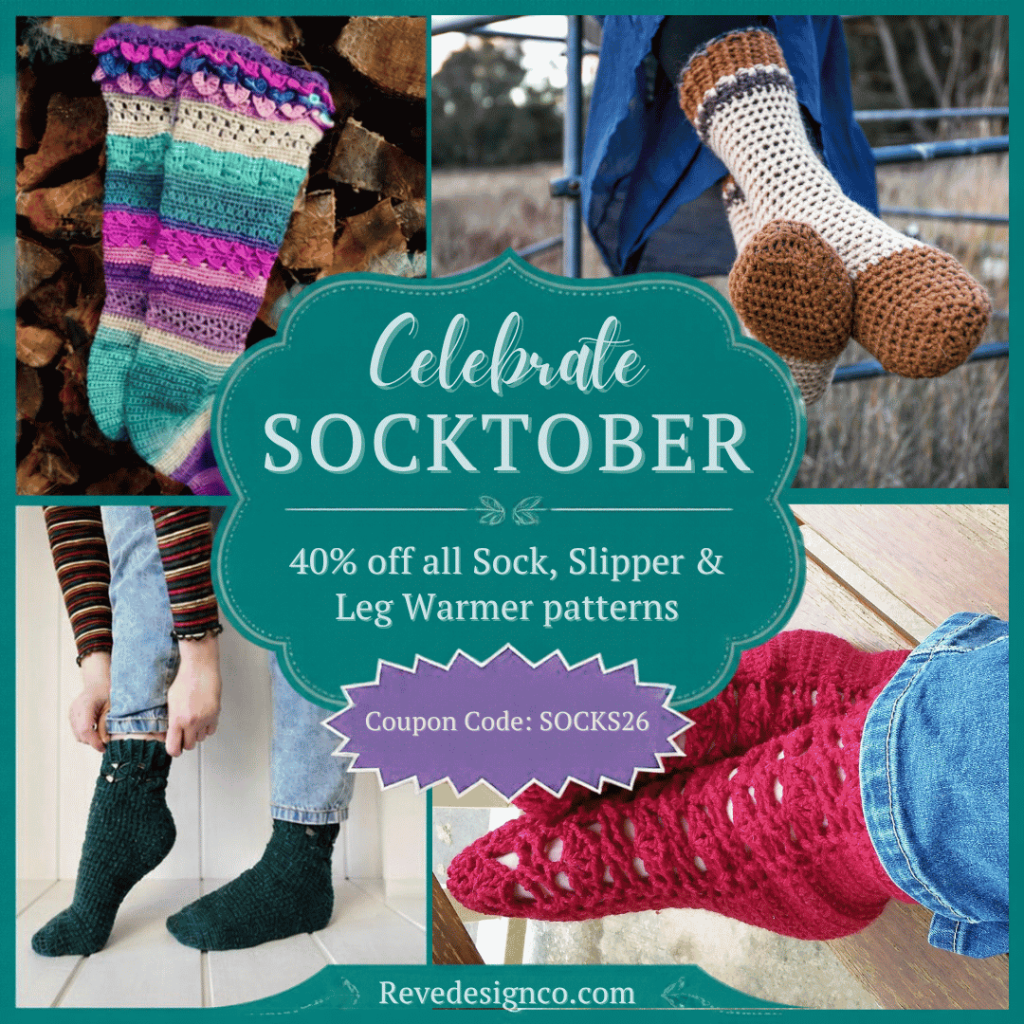 Celebrate Socktober by taking 40% off all Sock, Slipper and Leg Warmer patterns